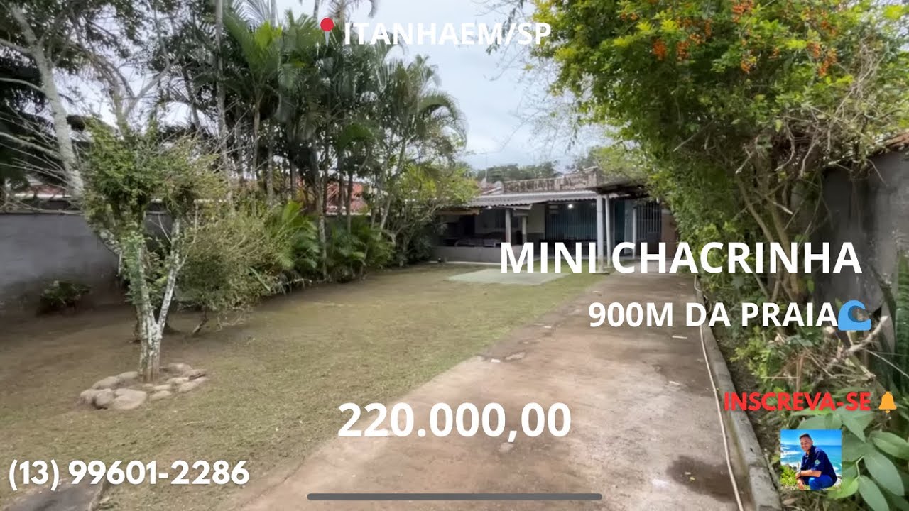 MINI CHACRINHA A 900 METROS DO MAR EM ITANHAÉM 5 MINUTOS DO CENTRO LOTE INTEIRO 220 MIL 13996012286