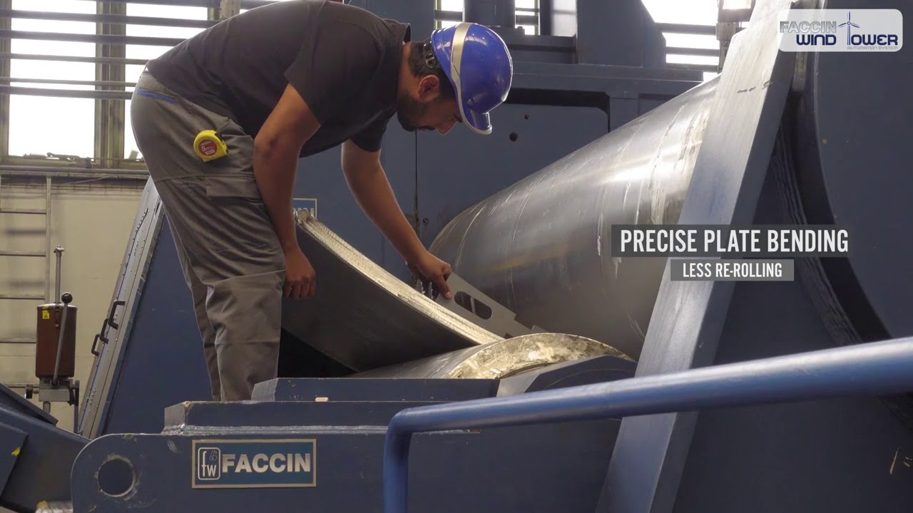 Faccin 4 rolls Plate Rolling Machine with Wind Towers Automation System