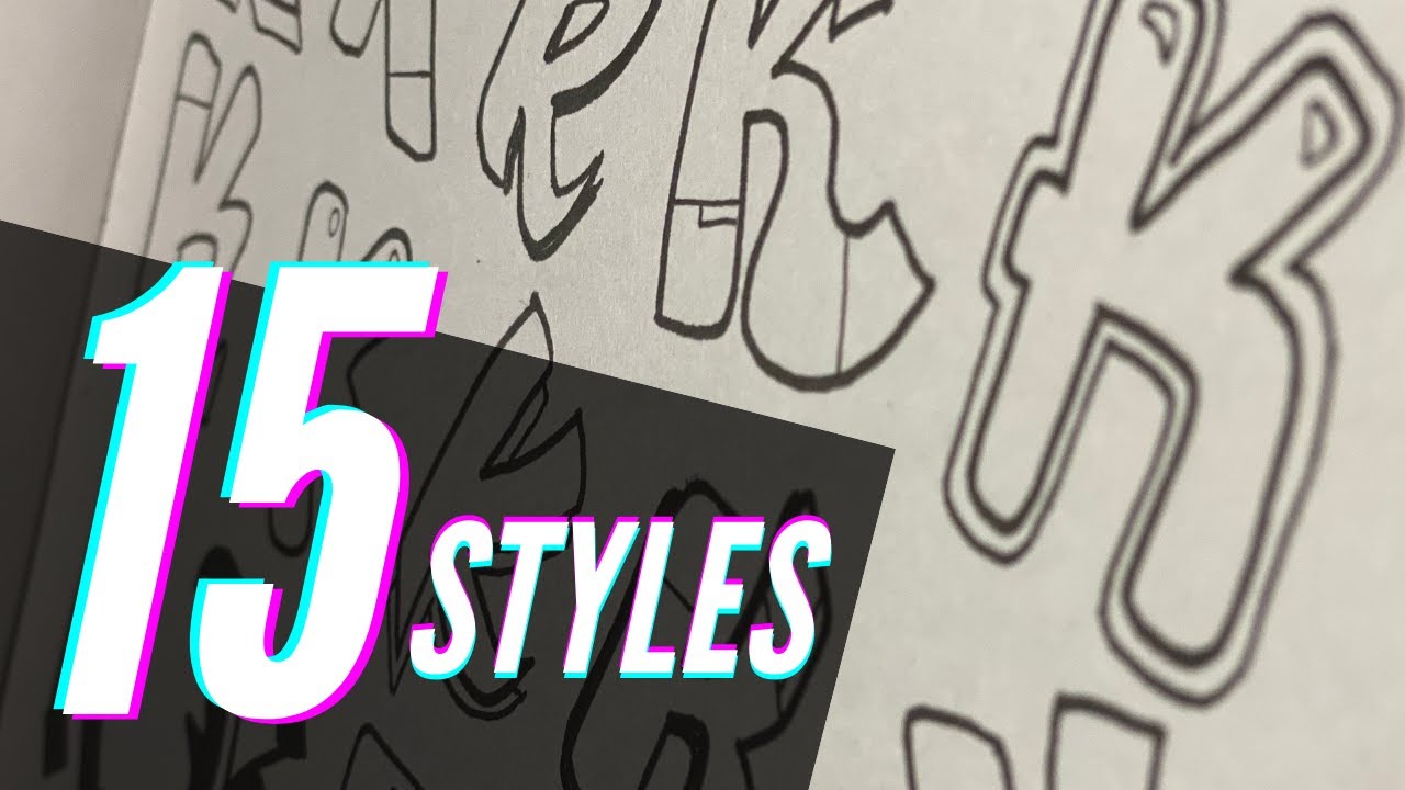 How to draw graffiti letter K - Graffiti Letter Practice - Different Graffiti styles