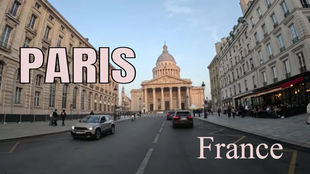 Paris, France 5k -A Tour in the center of Paris - Driving- French region