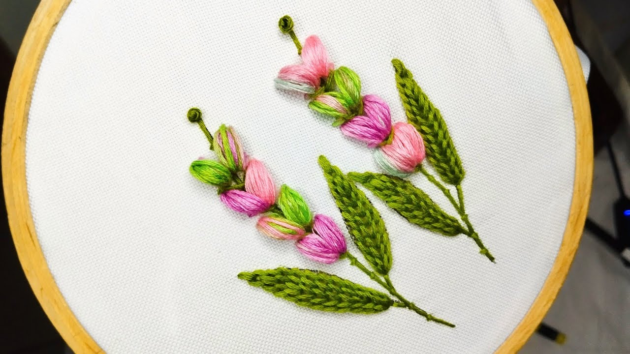 Woww.....what amazing creations of hand embroidery design...Tulip flower embroidery.