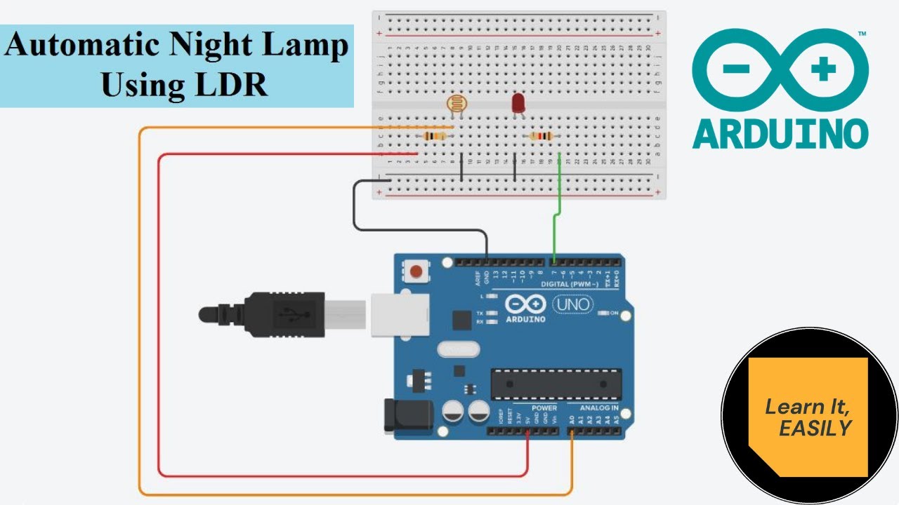 Automatic Night Lamp using LDR | Tinkercad | Beginner Arduino Project 1