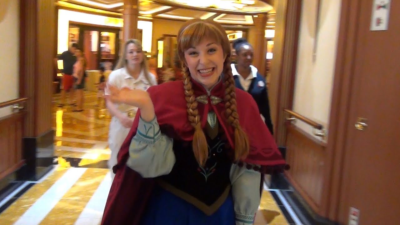 Princess Anna from FROZEN Meet and Greet on Disney Cruise Line Dream Ship - Talks Elsa, Ariel, Olaf