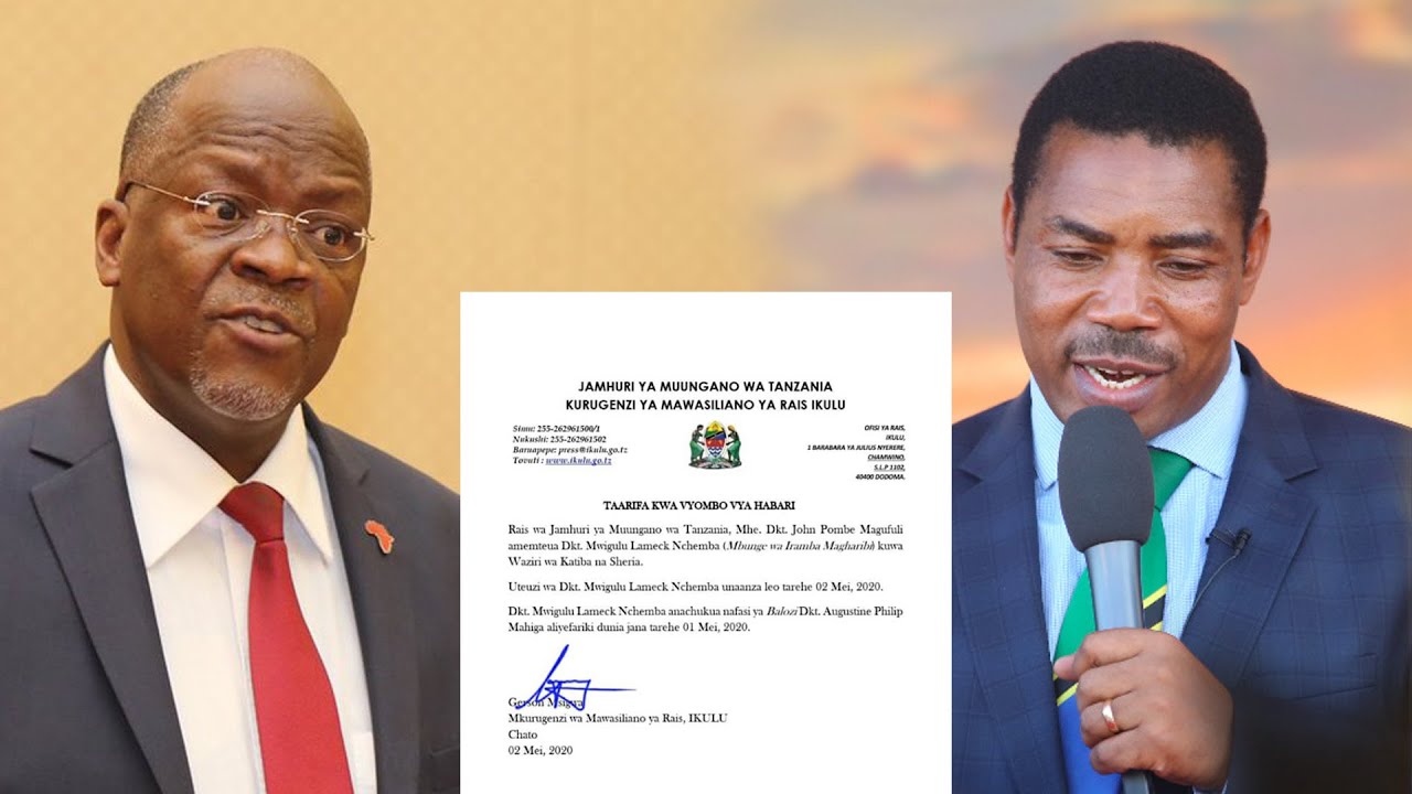 BREAKING: MWIGULU NCHEMBA ATEULIWA KUWA WAZIRI WA KATIBA NA SHERIA