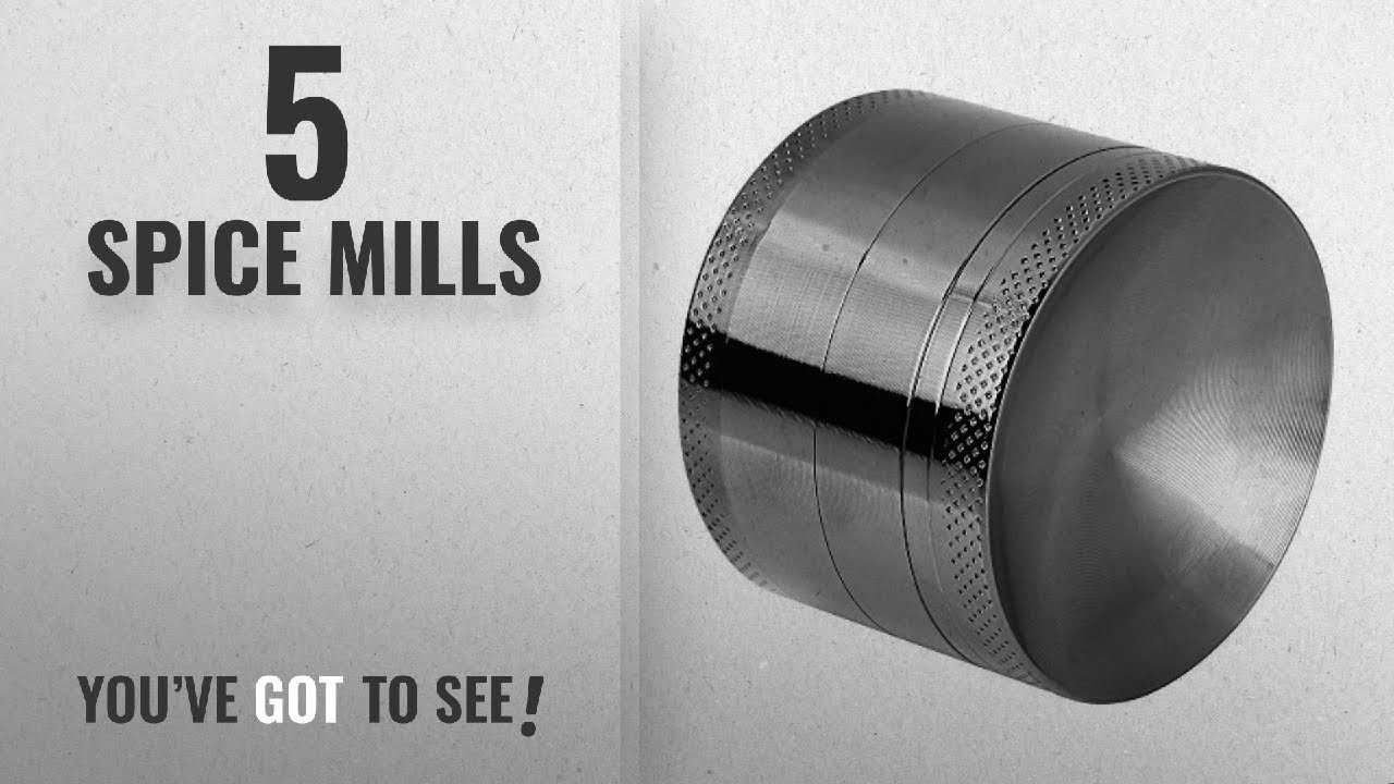 Top 10 Spice Mills [2018]: Anpro Premium Aluminum Grinder with Sifter and Magnetic Top for Dry Herb