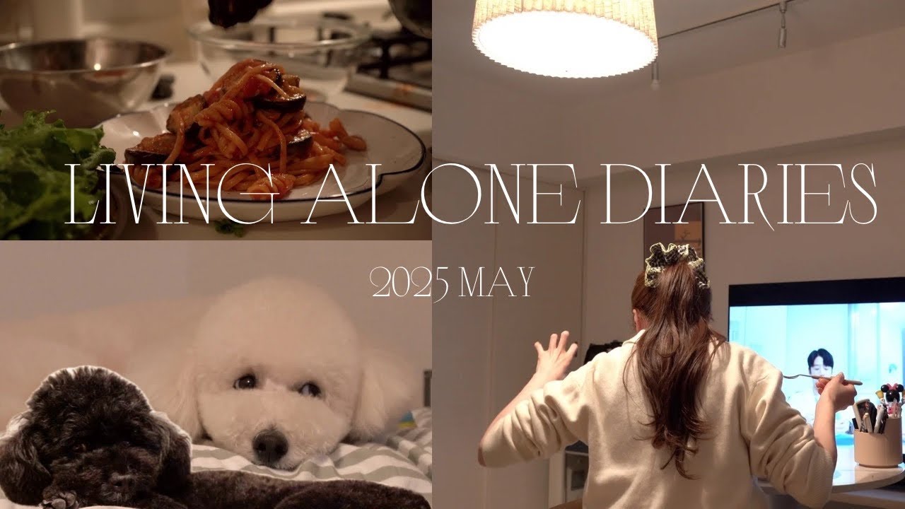 VLOG｜犬2匹と暮らすひとり暮らし🏠｜平日仕事終わりのナイトルーティン｜簡単夜ご飯🍳｜