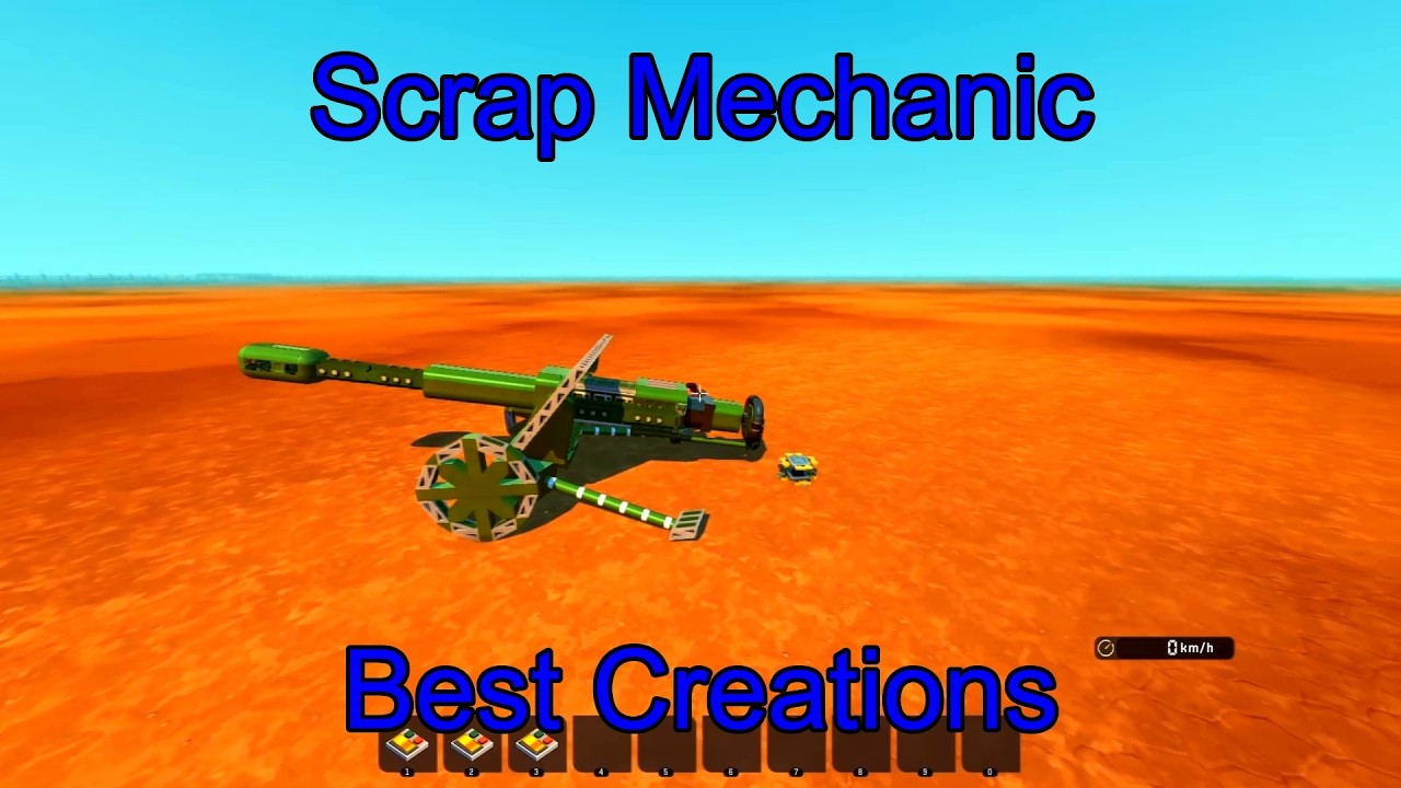 Scrap Mechanic Creative Mode Best Creations: F4U-4B Plane, Mini Tank & Howitzer