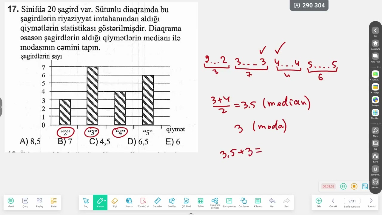 Ehtimal nəzəriyyəsi və statistika test izahı