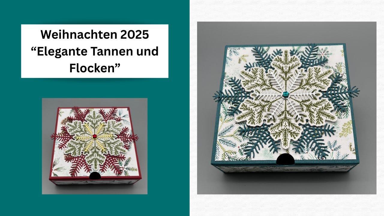 Weihnachten 2025 "Elegante Tannen und Flocken" Geschenkbox mit den Produkten von Stampin`UP!