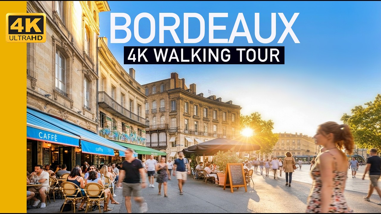 [4K] Virtual walking video of Bordeaux France 4k I Most beautiful city in France
