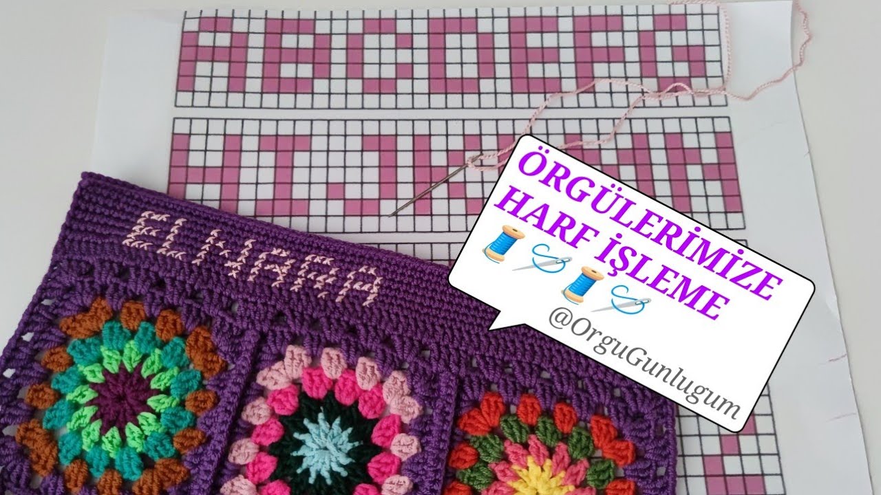 Örgülerimize HARF işleme 🪡🧵🪡🔤 Örgülerimize İsim İşleme