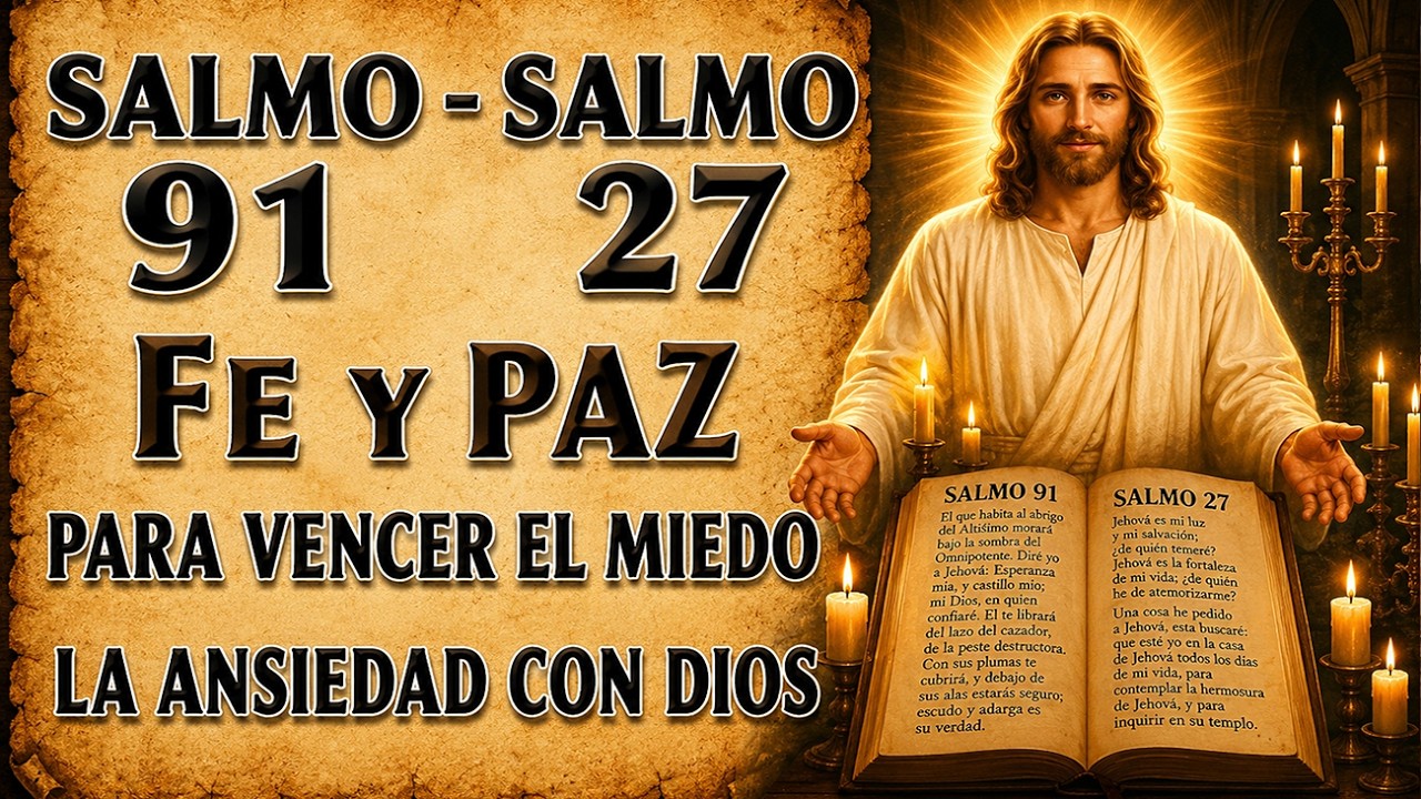 SALMO 91 Y SALMO 27 | ORACIÓN PODEROSA DE FE Y PAZ PARA VENCER EL MIEDO Y LA ANSIEDAD CON DIOS