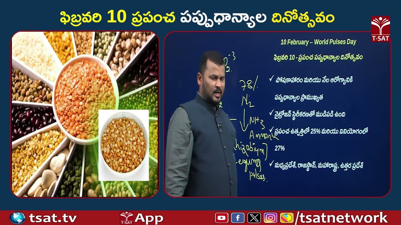 ఫిబ్రవరి 10 ప్రపంచ పప్పుధాన్యాల దినోత్సవం | T-SAT
