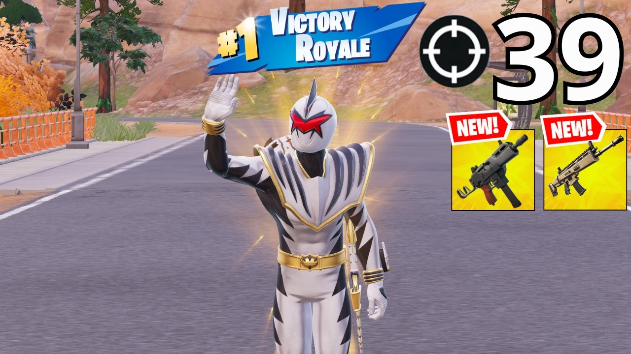 WHITE DINO RANGER Gameplay Wins Zero Build (NEW FORTNITE CHAPTER 7 SEASON 1)