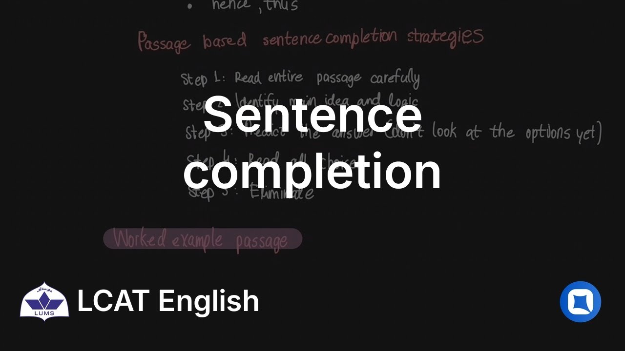 LUMS LCAT English | Sentence Completion | Qallam