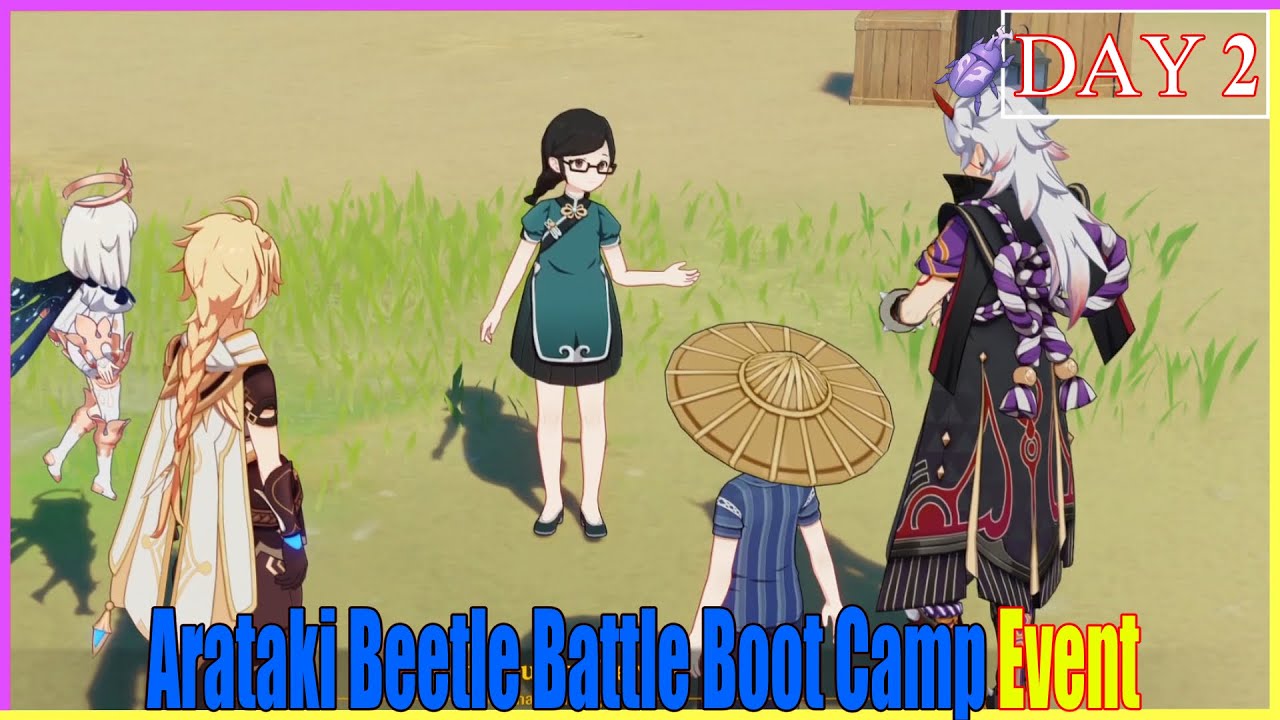 Itto DAY 2 Extra Dialogue | Arataki Blazing Armor Beetle Battle Boot Camp