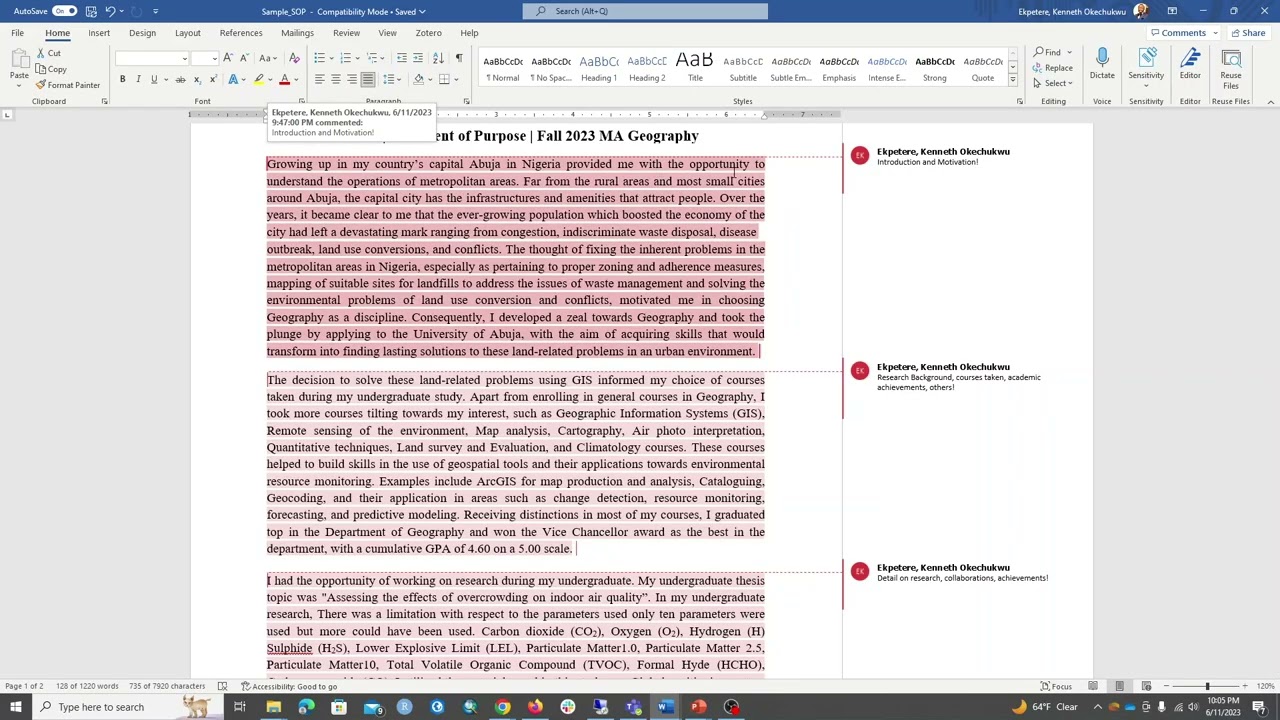 Chapter 1 (Part 7): Writing A Winning Statement of Purpose (SOP) Towards Scholarship and Admissions