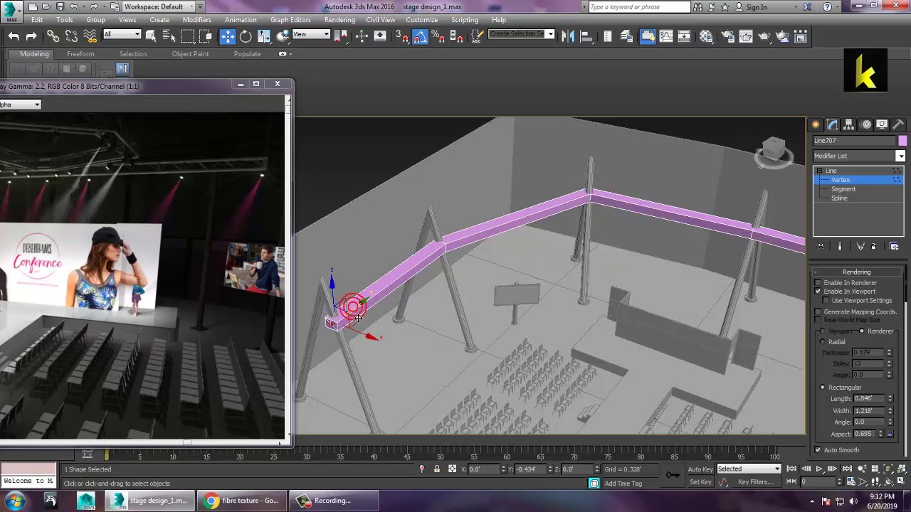 Tutorial on Modeling texturing and lighting a 3d Stage in 3dsmax ( Part 2)