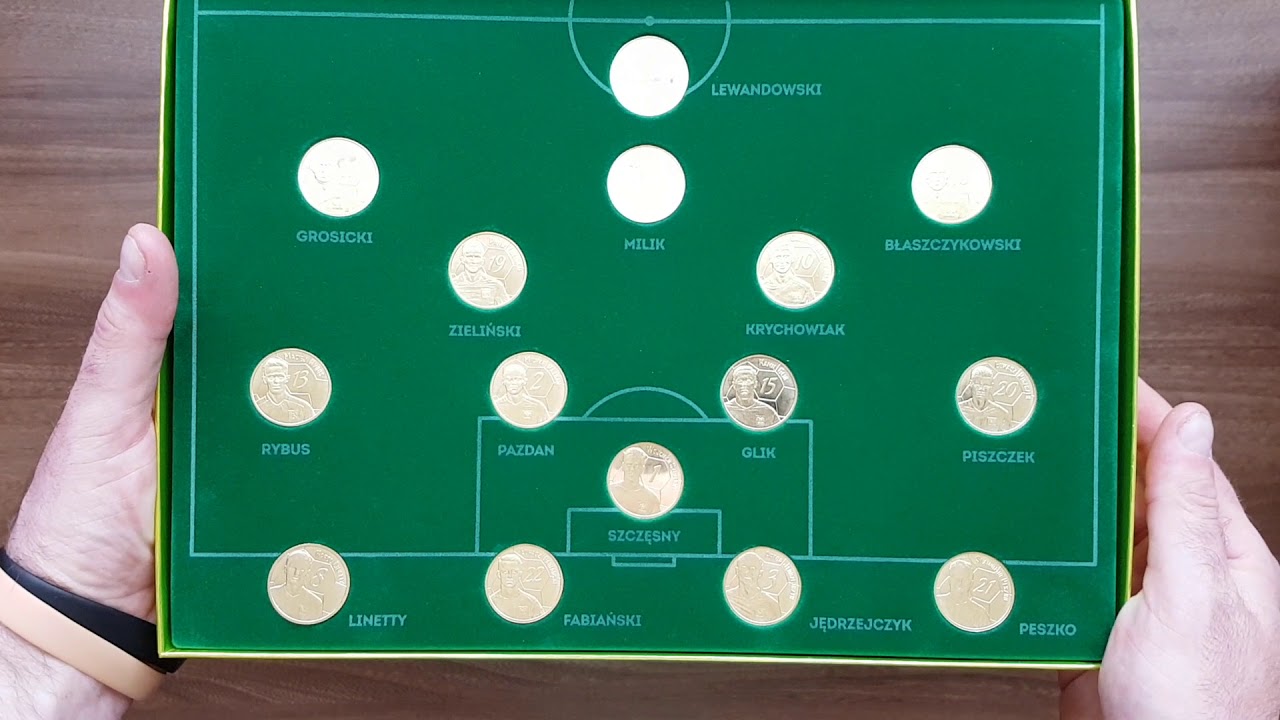 WOW!!! SZOK!!! NOWOŚĆ!!! KLASER Z MONETAMI POLSKICH REPREZENTANT&Oacute;W W ŻABCE!!!