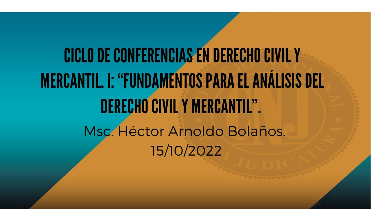 CICLO DE CONFERENCIAS EN DERECHO CIVIL Y MERCANTIL I