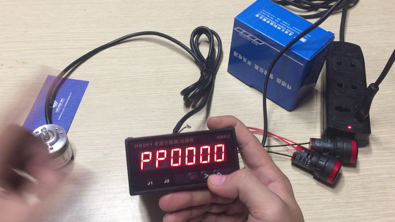 Review bộ đếm encoder 600 xung HB961 đo chiều dài vật thể