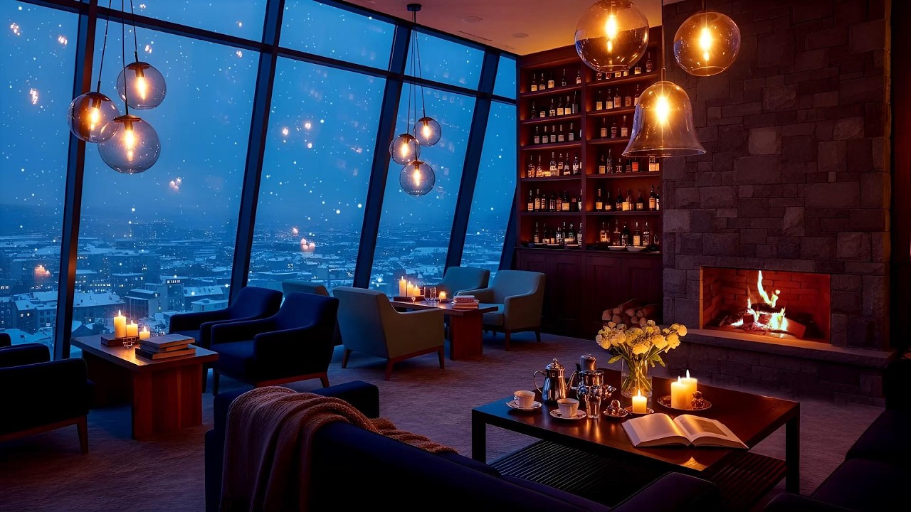 Cozy Winter Morning Jazz ☕ Library Cafe Ambience | Relaxing Jazz Instrumental Music for Work & Study