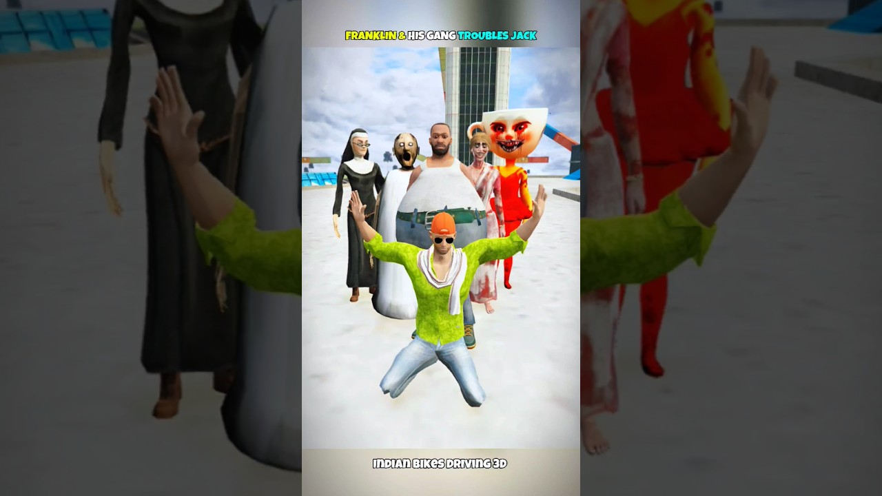 FRANKLIN & HIS GANG TROUBLES JACK | INDIAN BIKES DRIVING 3D #indianbikedriving3d #shorts #gta