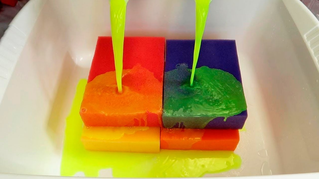 Neon Yellow || ASMR Sponge Squeezing w/ Mr. Proper (Mr. Clean)