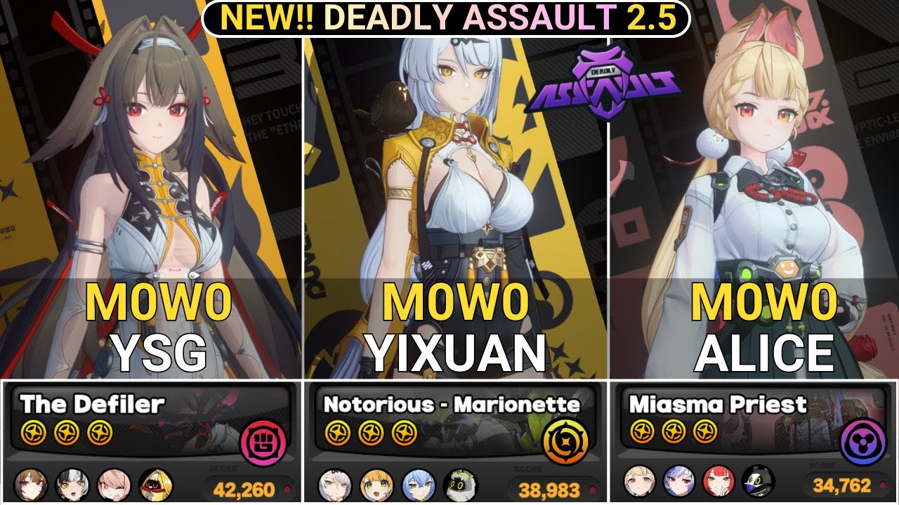NEW DA RESET! M0W0 YSG & Yixuan & Alice Showcase | NEW Deadly Assault Zenless Zone Zero 2.5