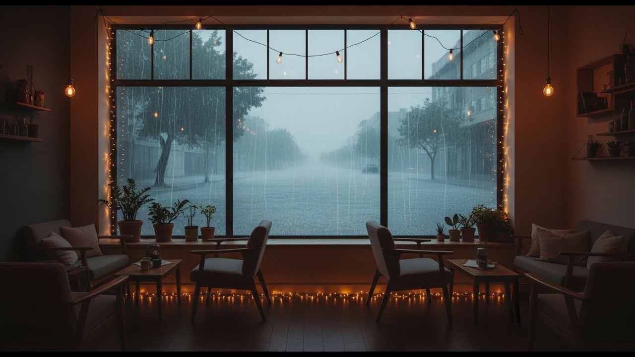 Rainy Jazz Cafe Ambience ☔ Smooth Jazz Music for Studying, Working & Relaxing