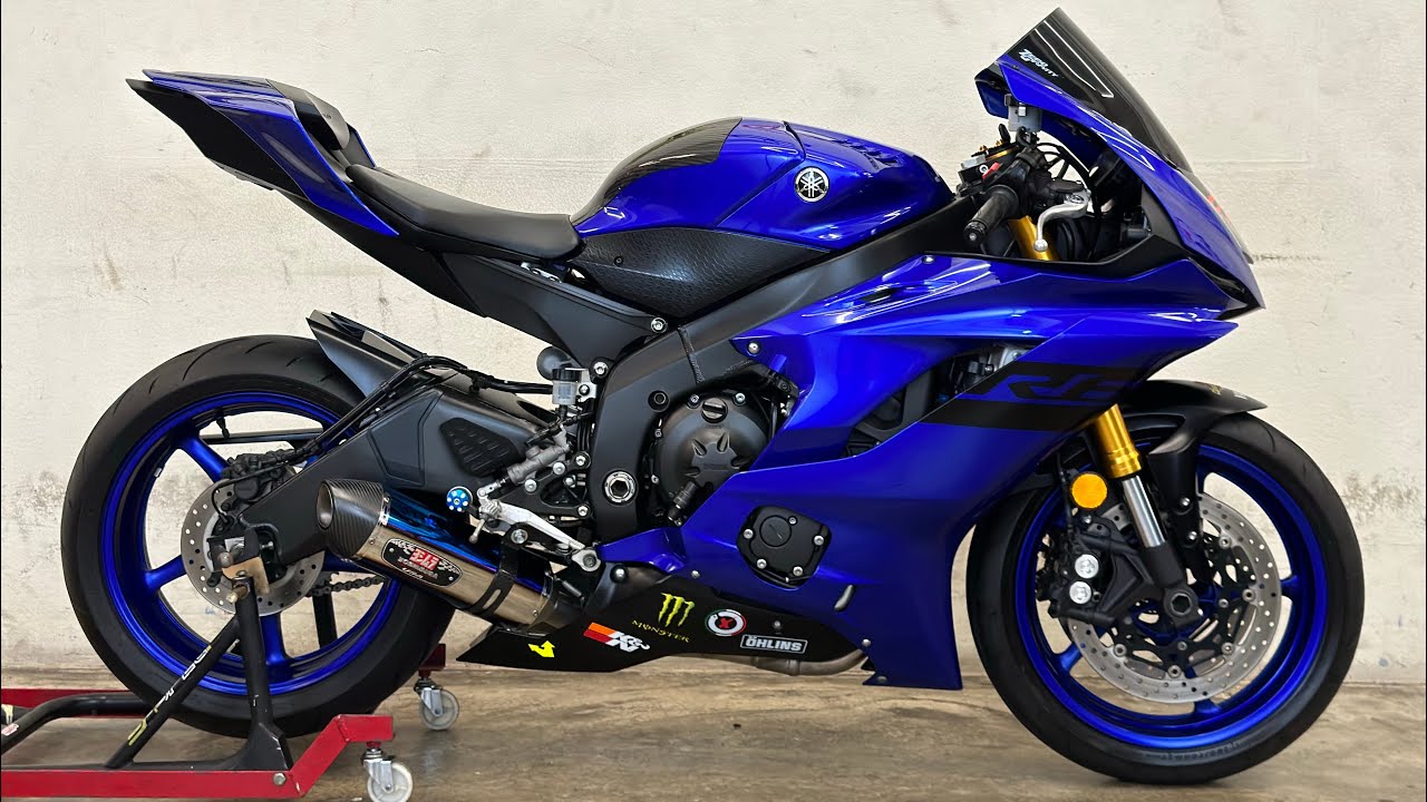 Yamaha R6 2018 Exhaust sound Yoshimura R77 + Y-pipe