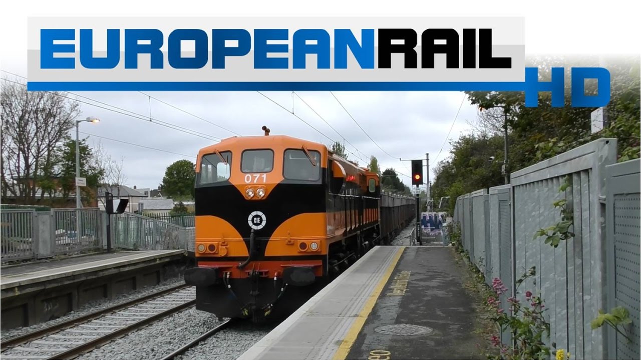 Iarnr&oacute;d &Eacute;ireann Irish Rail 071 loco 071 CIE 40 Years Livery + Tara Mines Ore Wagons pass Raheny