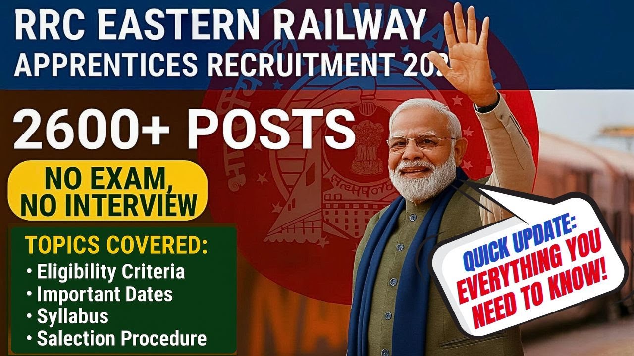 Eastern Railway Apprentice Notification Out | RRC ER Apprentice Recruitment 2025 Selection process