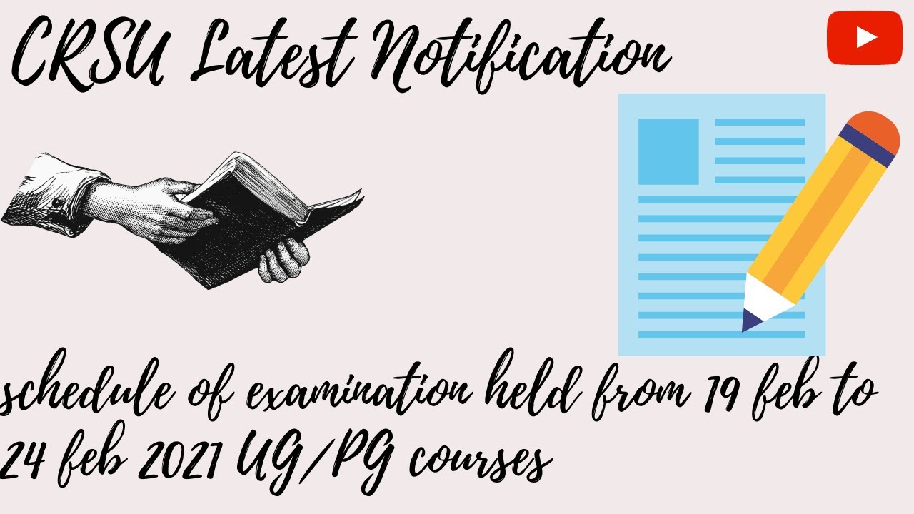 crsu new notification//schedule of examination held from 19 feb to 24 feb 2021//UG/PG courses