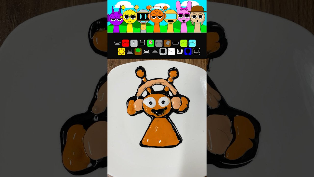 I drew a Orange from Sprunki on a magic plate #Orange #sprunki #incredibox