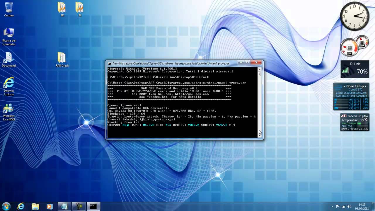 Tutorial - Craccare file RAR tramite la GPU