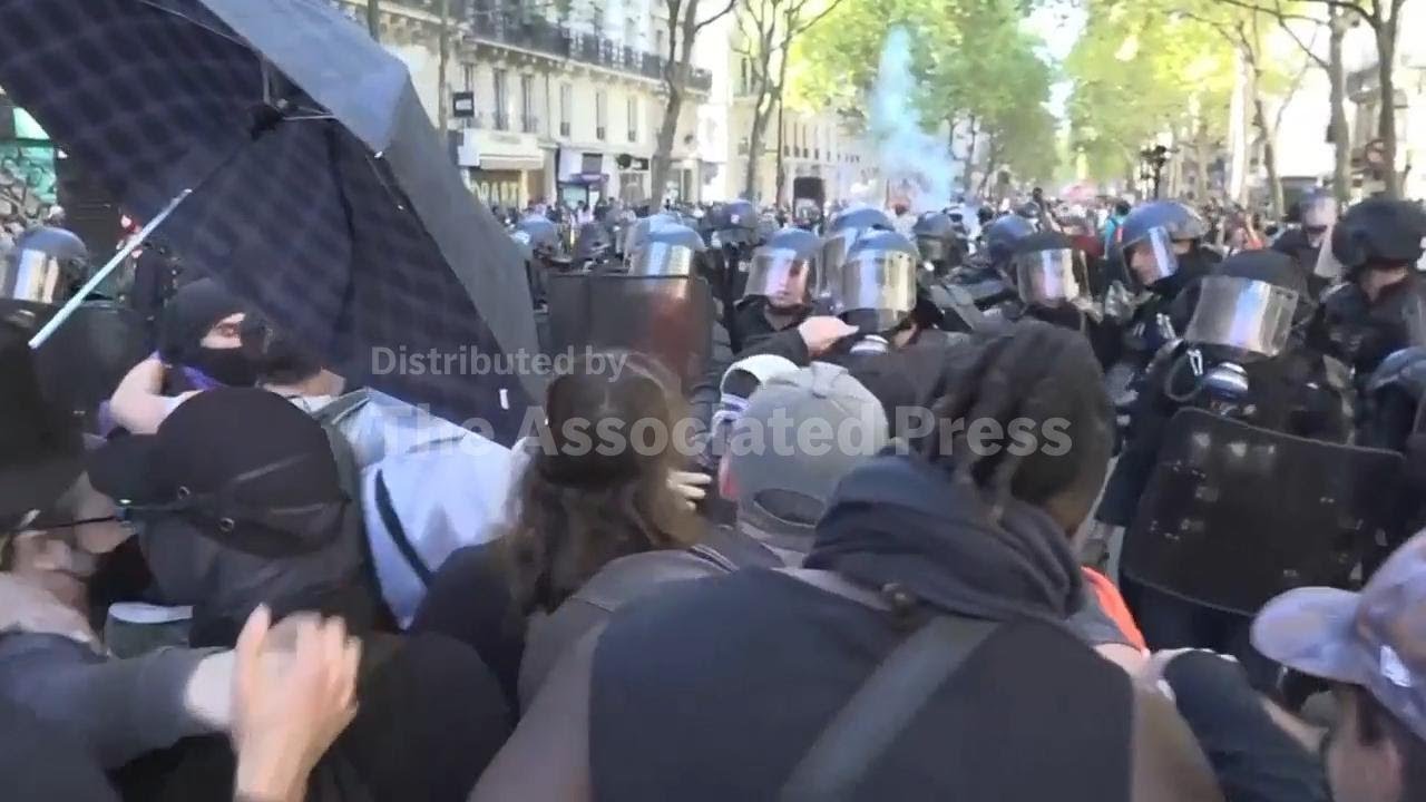 Clashes in Paris as strikes and protests roil France