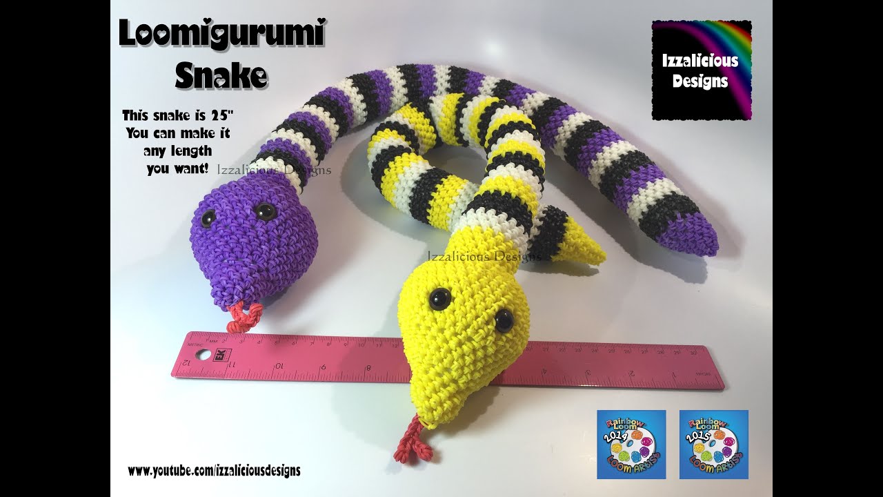 Rainbow Loom Loomigurumi Snake | Reptile | Serpent 25