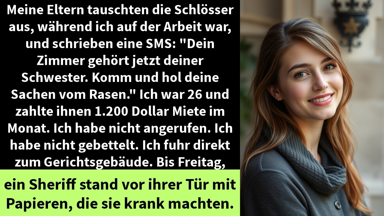 Meine Eltern tauschten die Schlösser aus, während ich auf der Arbeit war, und schrieben eine SMS: