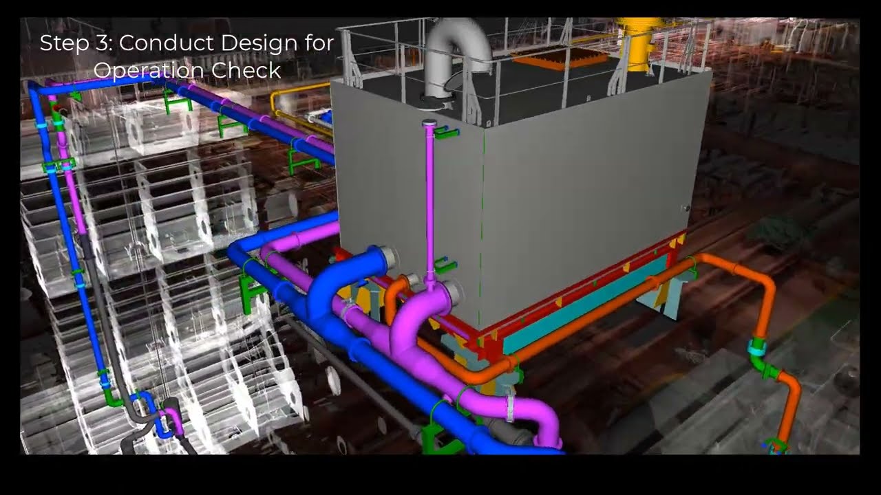 Ship's BWTS Installation Design - 3D Scan Point Cloud Video