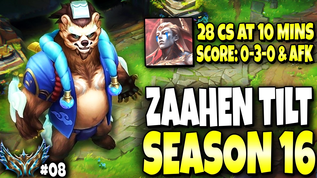 My Volibear made Zaahen Top to: 28CS, 0-3 AND AFK AT 10MINS 💀💀 Road to Challenger #08 | s16 Gameplay