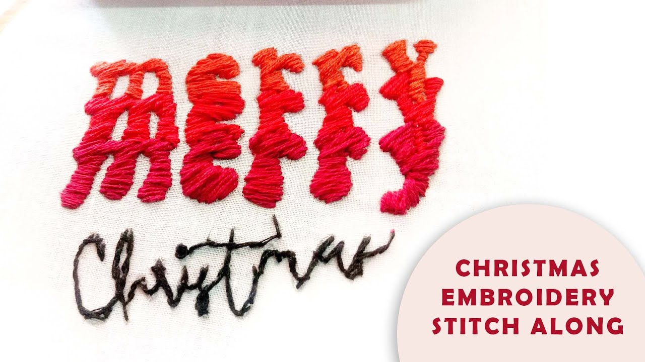 Merry Christmas 🎄| letter embroidery tutorial | how to stitch letters | Christmas embroidery ideas