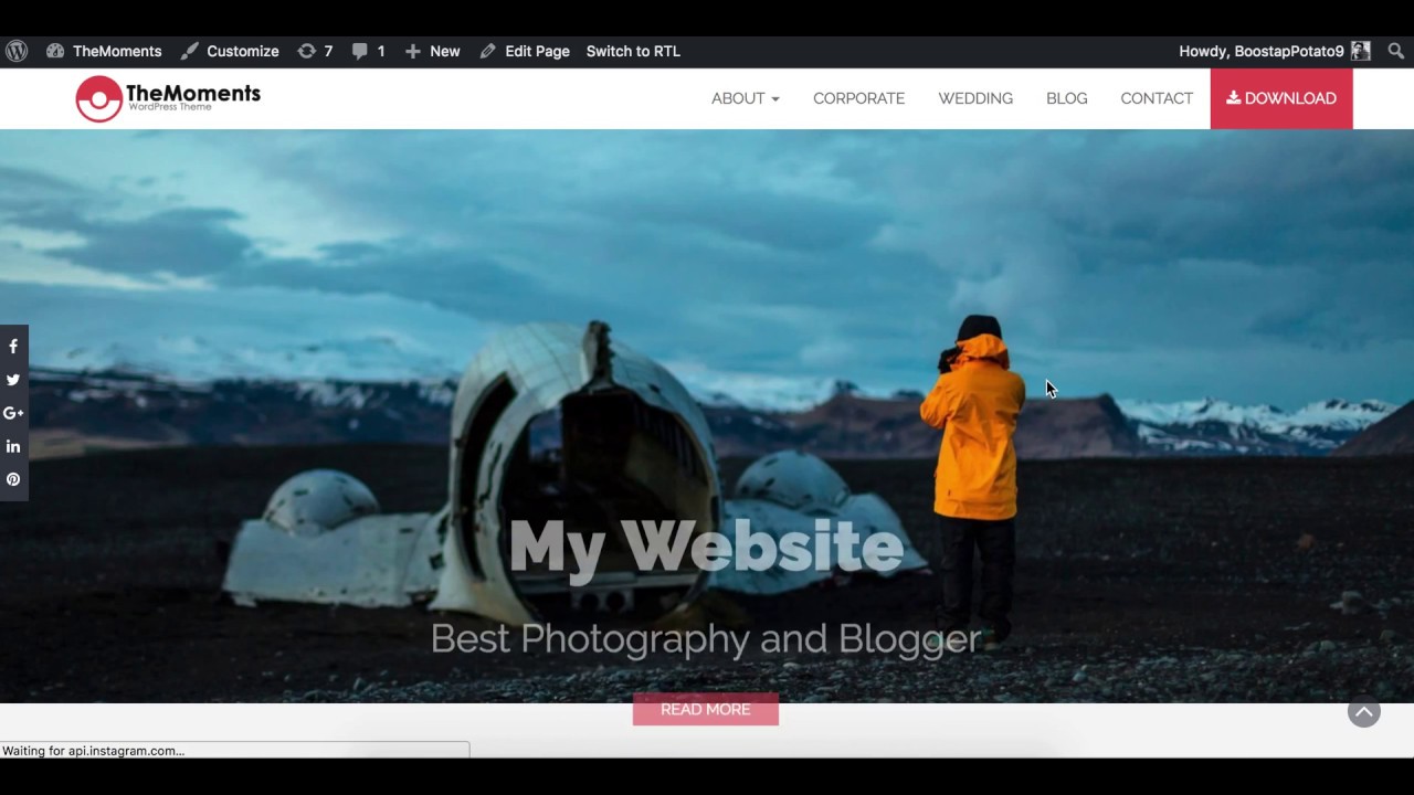 How to add Sliders in TheMoments WordPress Theme | Photography Theme