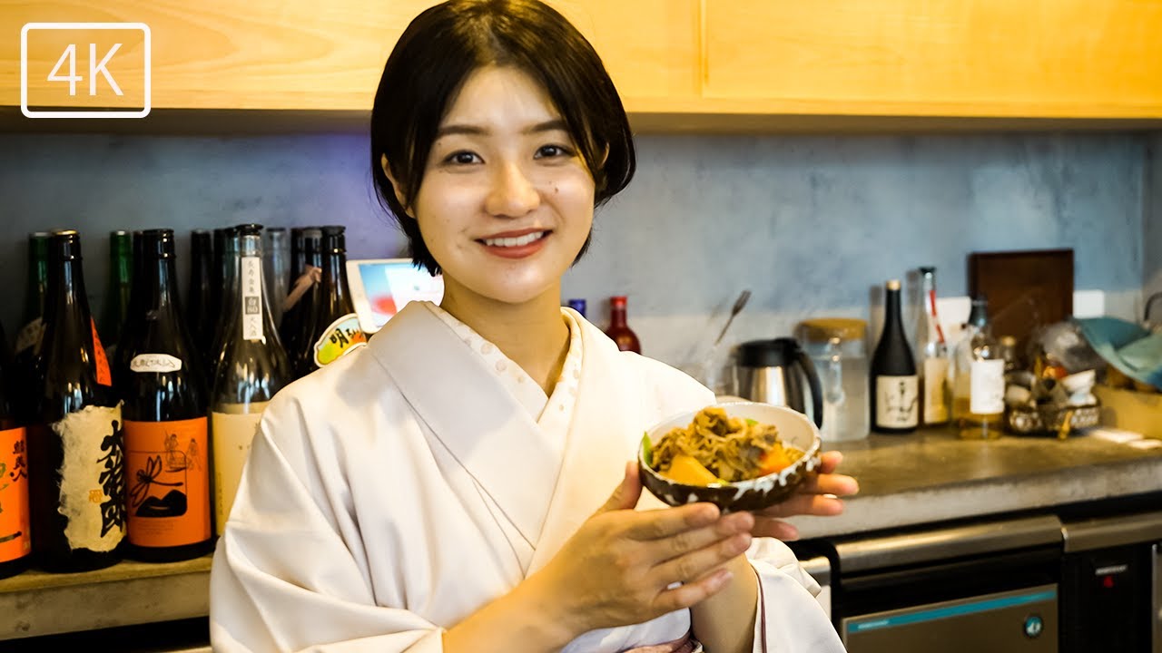 【看板娘・女将シリーズ】若者にも人気の小料理店「non」開店前から密着／Kimono women's cooking before opening 
