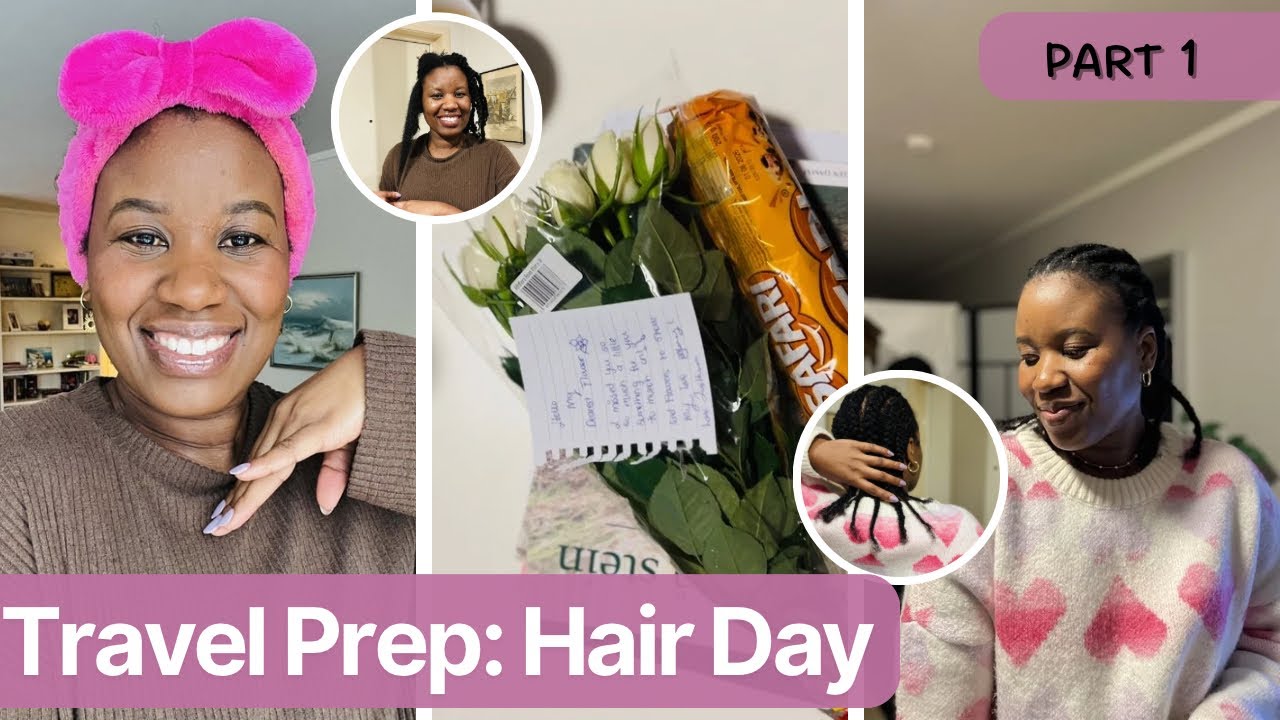 🌻 Hair Prep Day for Our Netherlands Trip 🇳🇱✈️ | Wash & Re-Braid | Namibian YouTuber 