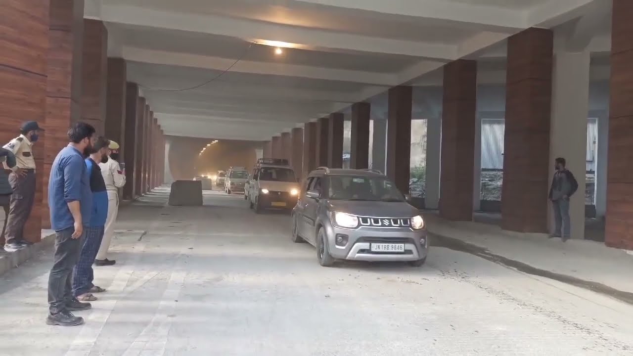 #WATCH | 2nd trial run at Banihal-Qazigund four-lane tunnel, inauguration in a few days
