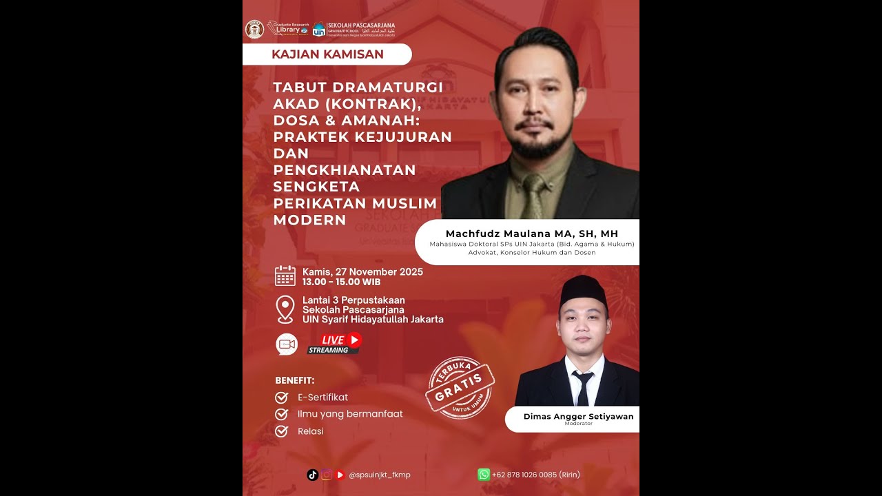 Kajian Kamisan SPs UIN Jakarta #17 | Machfudz Maulana MA, SH, MH. || Pelataran Merah