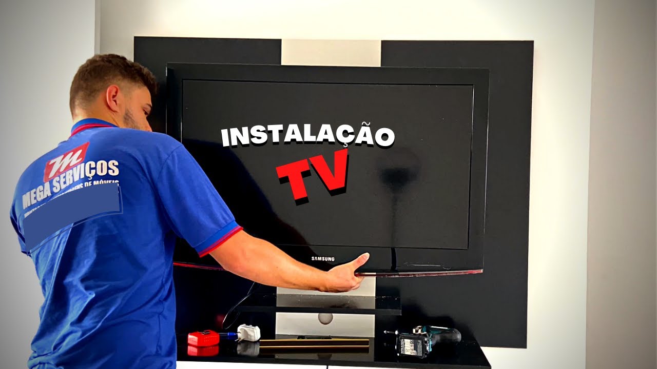 COMO INSTALAR TV EM PAINEL COM SUPORTE FIXO SOZINHO *Aula passo a passo*