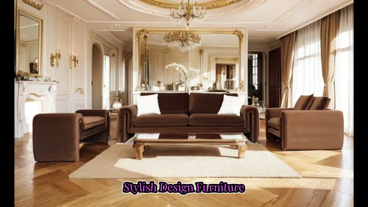 Divani Casa Bentley - Modern Brown Velvet Sofa Set