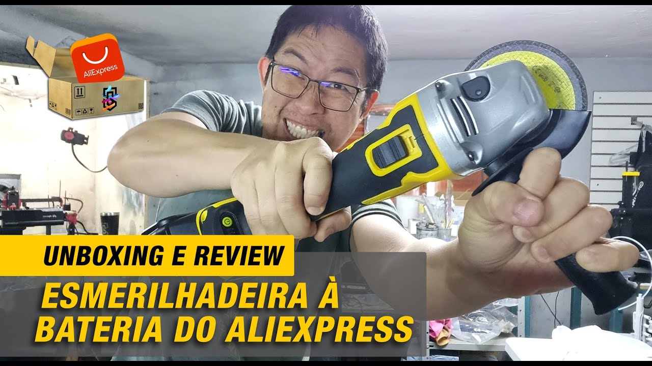 ESMERILHADEIRA À BATERIA BOMVINK DO ALIEXPRESS, SERÁ QUE É BOA?! - Review e unboxing